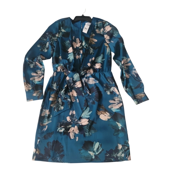 Calvin Klein Front-Knot Detail Long Sleeve Wrap Dress - Picture 6 of 13